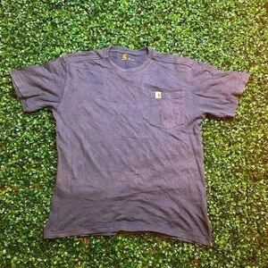 Carhartt Shirt Mens Medium Navy Original Fit Short Sleeve Pocket Tee Work Wear